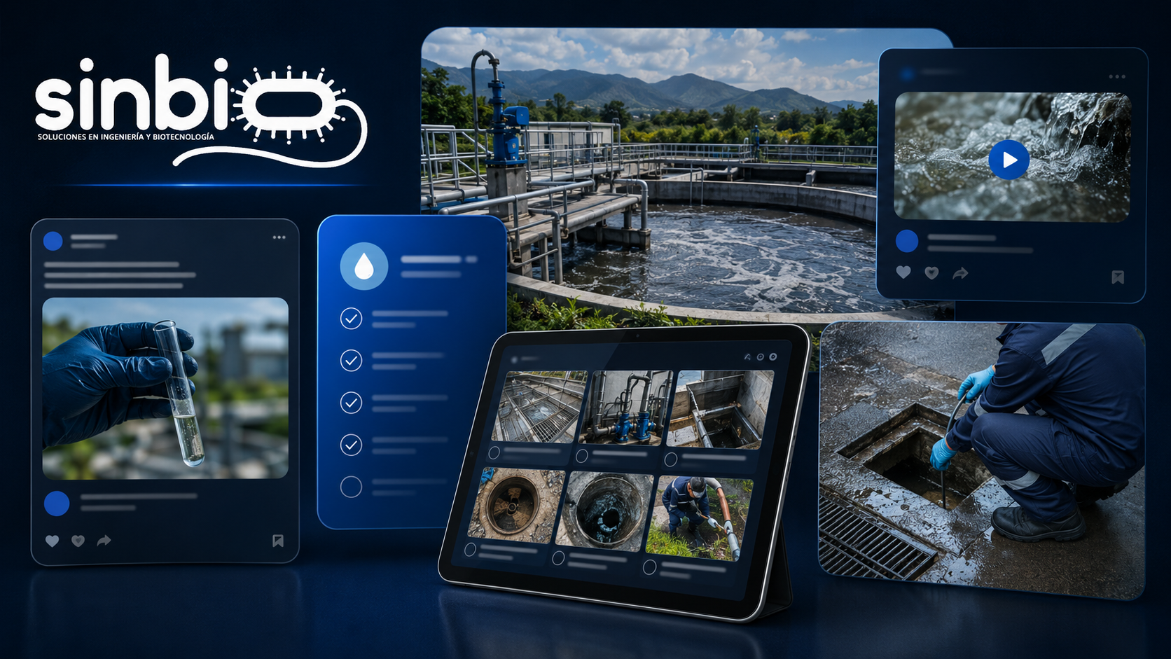Collage de publicaciones, reels y redes sociales de Sinbio